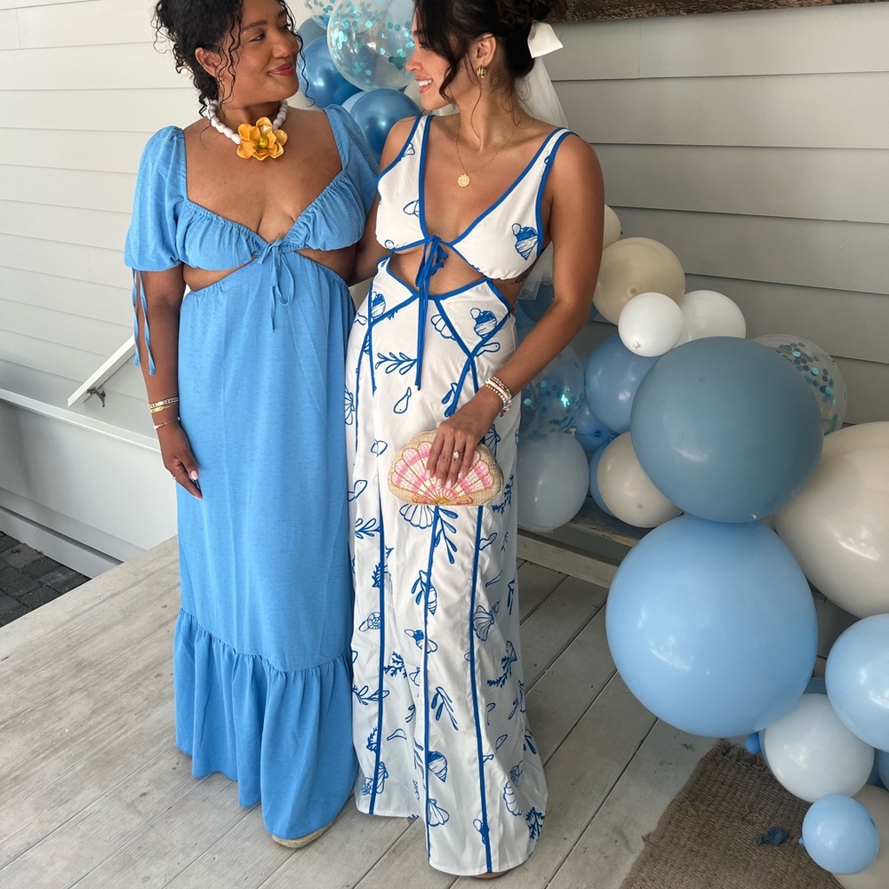 Blue and White Maxi Dresses